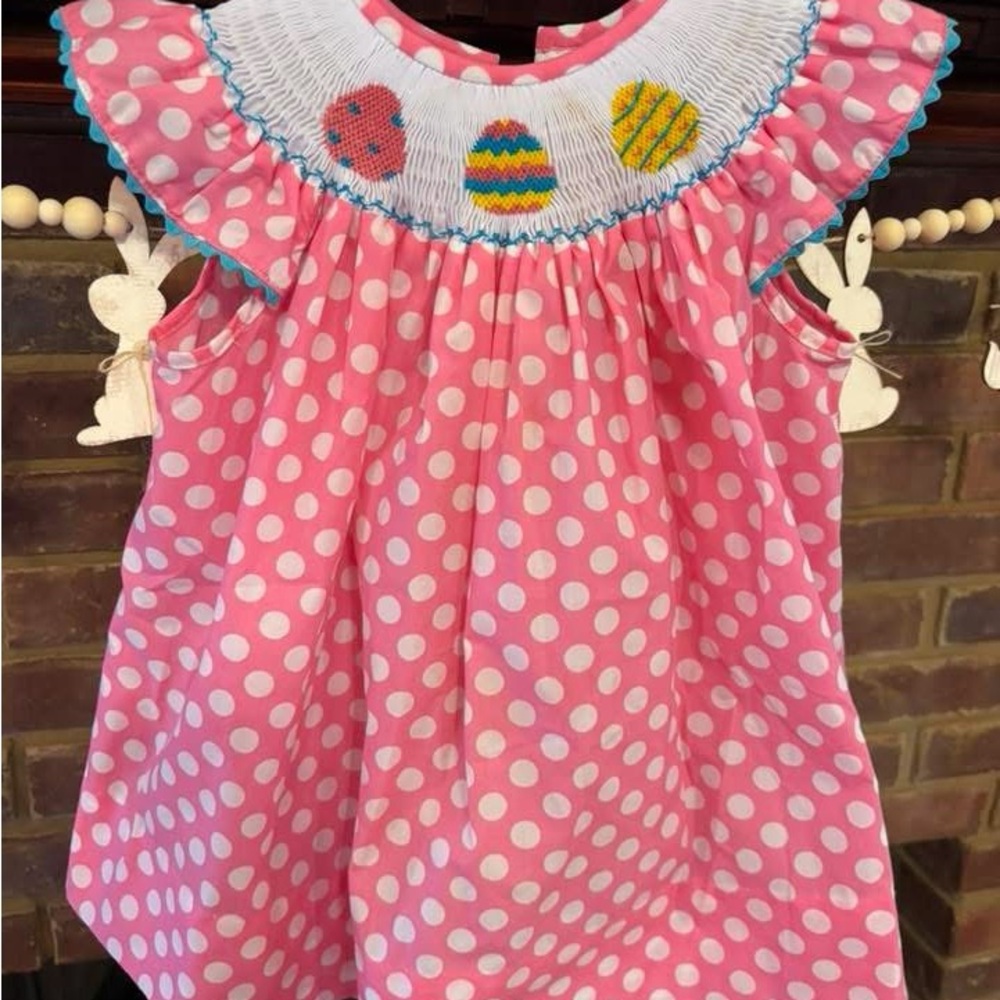 Pink Polka Dot Dress with Embroidered Details